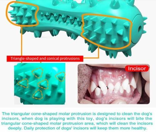 Pawssiblypets durable dog chew toys with triangle-shaped and conical protrusions for cleaning dog incisors