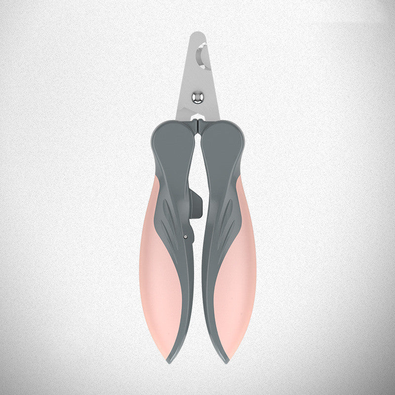 Pawssiblypets dog nail clippers with ergonomic pink and gray handles for easy grooming