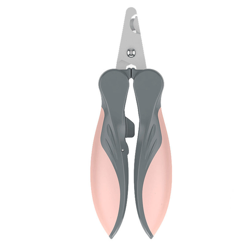 Pawssiblypets dog nail clippers with ergonomic gray and pink handles for easy grooming