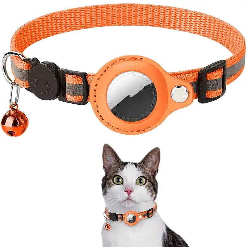 Pawssibly Pets reflective cat collar in orange with bell and adjustable buckle for safety and comfort