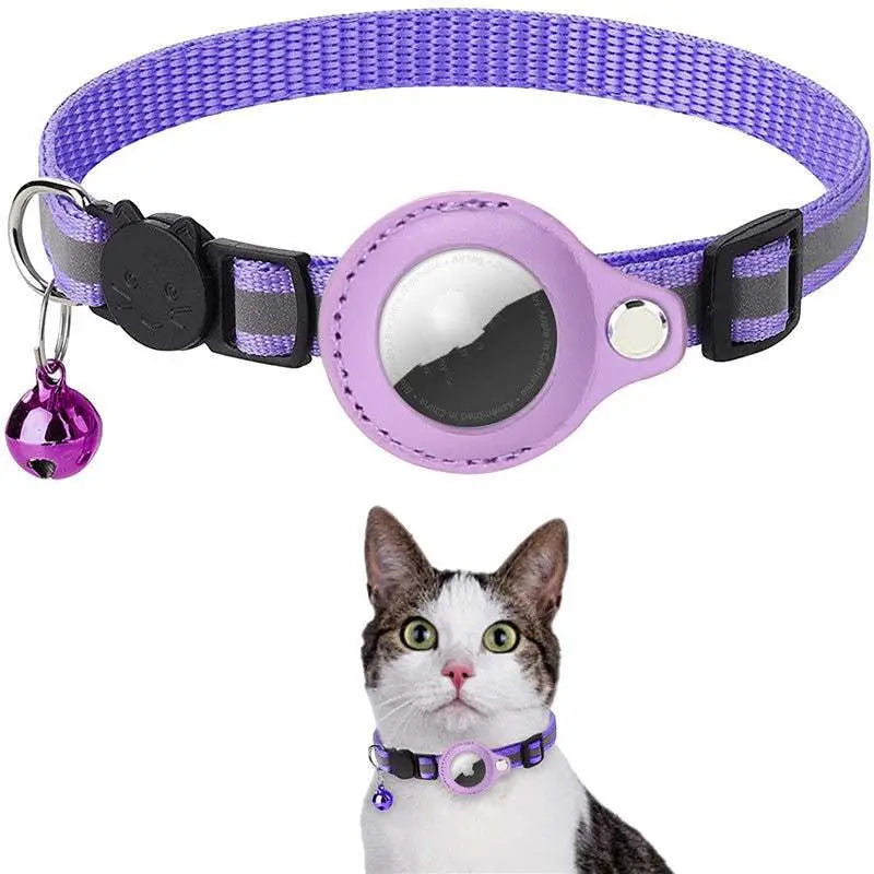 Purple reflective cat collar by Pawssibly Pets with adjustable strap and bell for safety and comfort