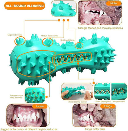 Pawssiblypets durable dog chew toys in blue with spiked texture for all-round dental cleaning
