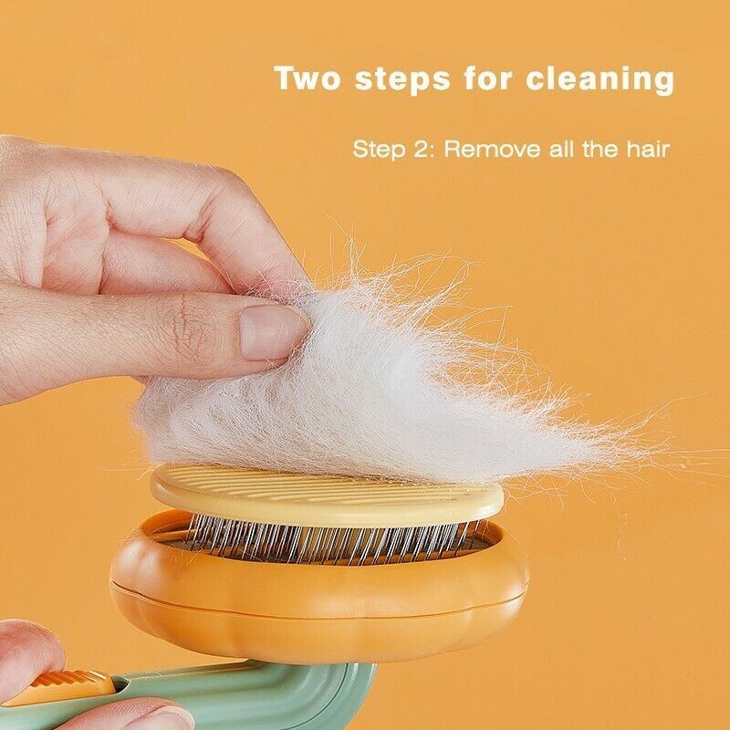 Hair removal tool with hair being removed on an orange background