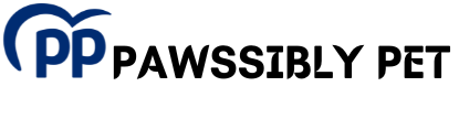 Logo of PAWSSIBLY PET with blue and black design