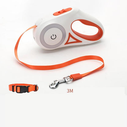 Retractable dog leash available in orange