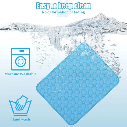 Pawssiblypets blue dog cooling mat with bubble texture, easy to clean, machine washable and hand washable