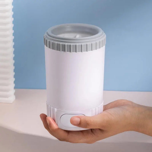 Pawssiblypets dog paw cleaner cup handheld white and gray for easy pet paw cleaning