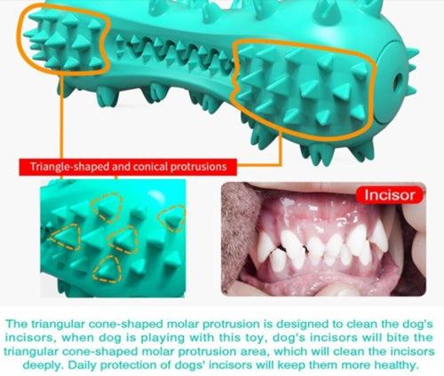 Pawssiblypets durable dog chew toys with triangle-shaped and conical protrusions for cleaning dog incisors