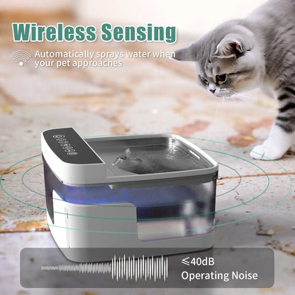 Pawssibly Pets automatic pet water dispenser with wireless sensing and low operating noise for cats